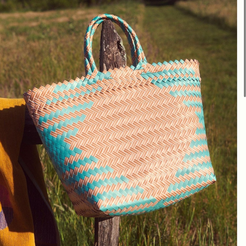 Anthropologie Diamon Woven Bag - Blue - Picture 2 of 8